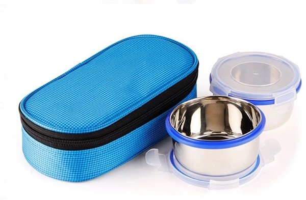 Pouch Lunch Box with 2 Leak Lock Containers